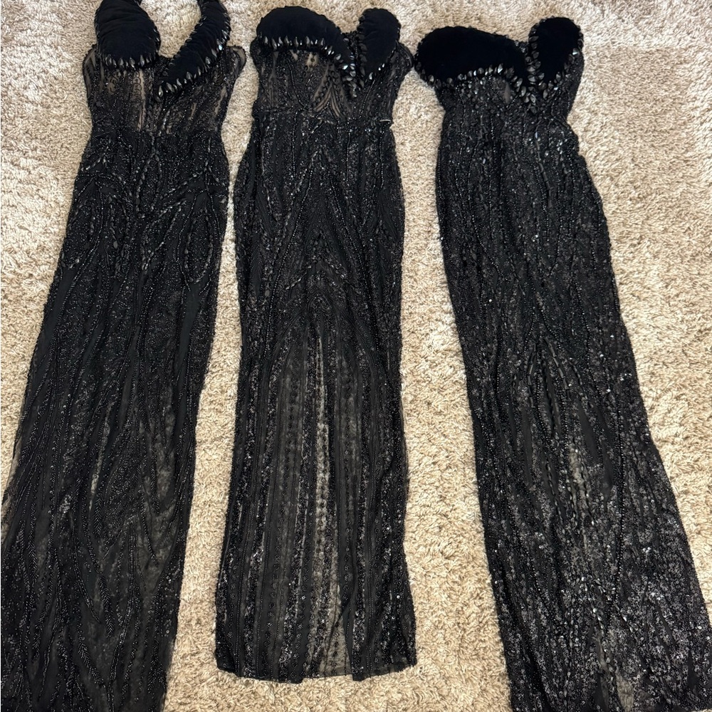 Albina Dyla Elegant Black Evening Gown